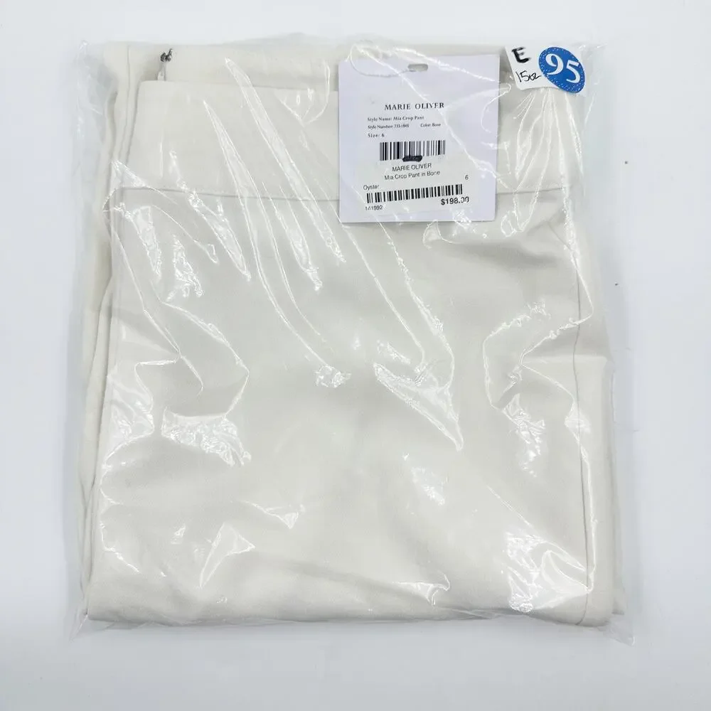 Marie Oliver Mia Crop Pant in Bone White US 6 NWT Minimalist Soft Girl - Picture 6 of 6